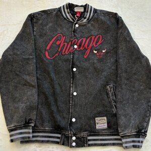 Chicago Bulls Varsity "Distressed Denim" Look Jacket by Mitchell & Ness